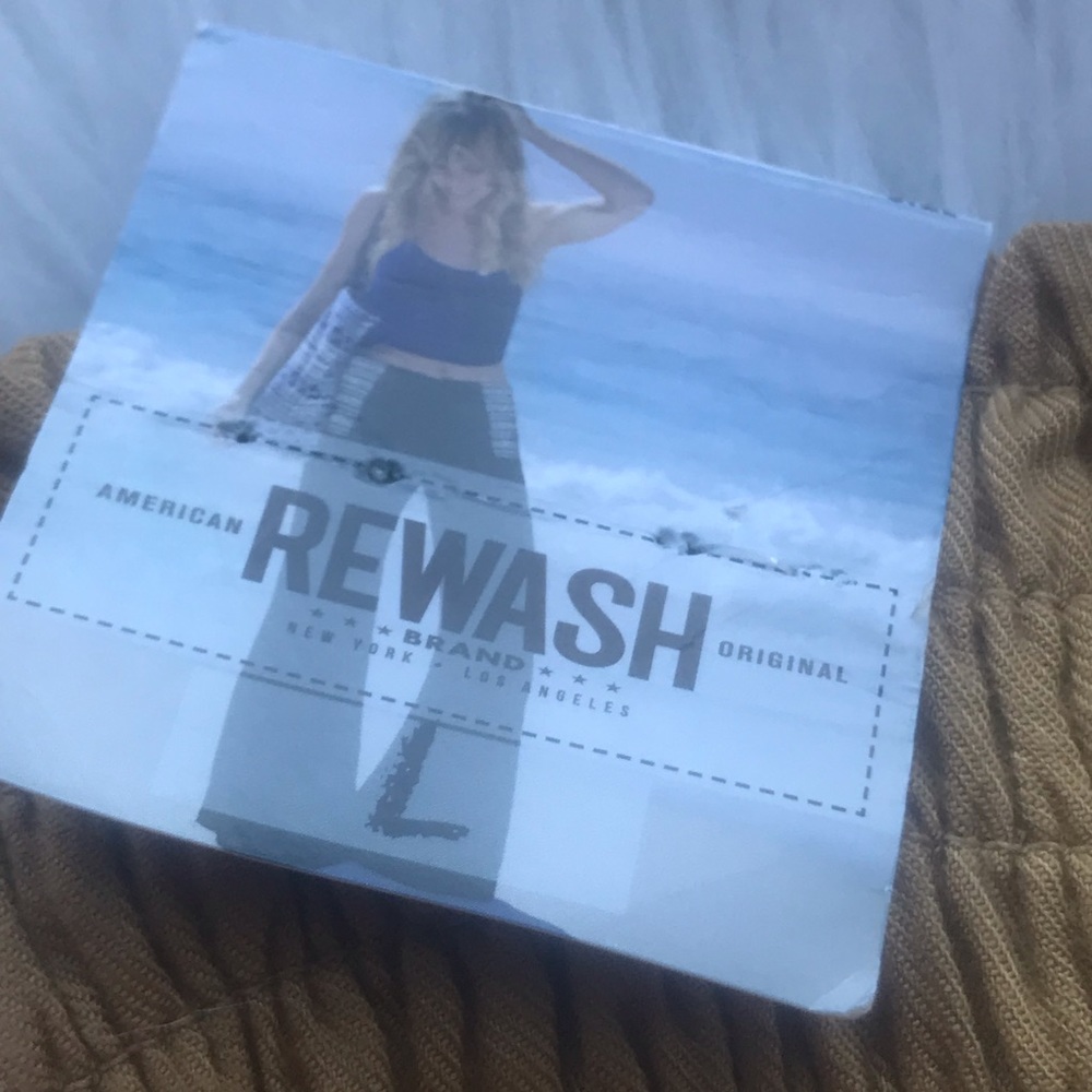 Rewash Gold Smock Waist Wide Leg Rayon Pants L - Picture 5 of 8